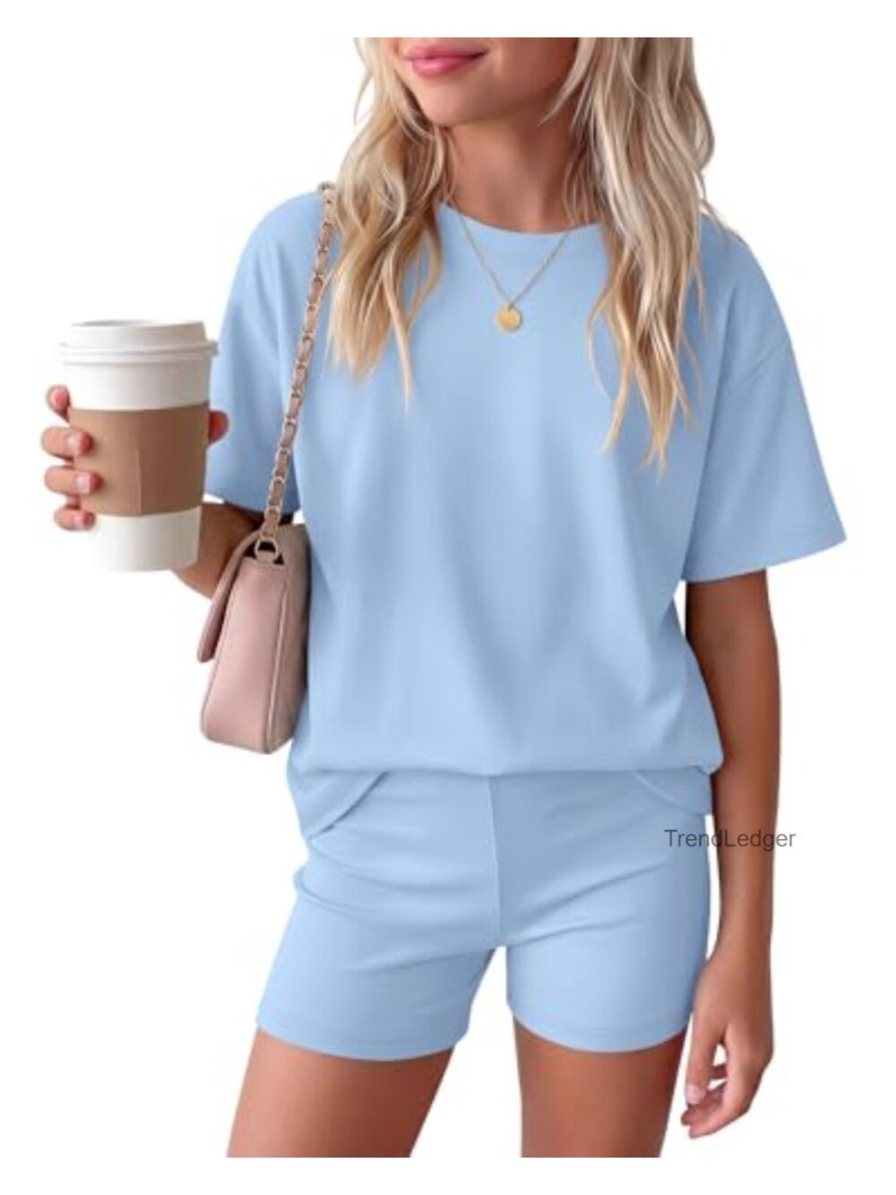 Girls 2 Piece Outfit Short Sleeve Tee and Shorts Set for School